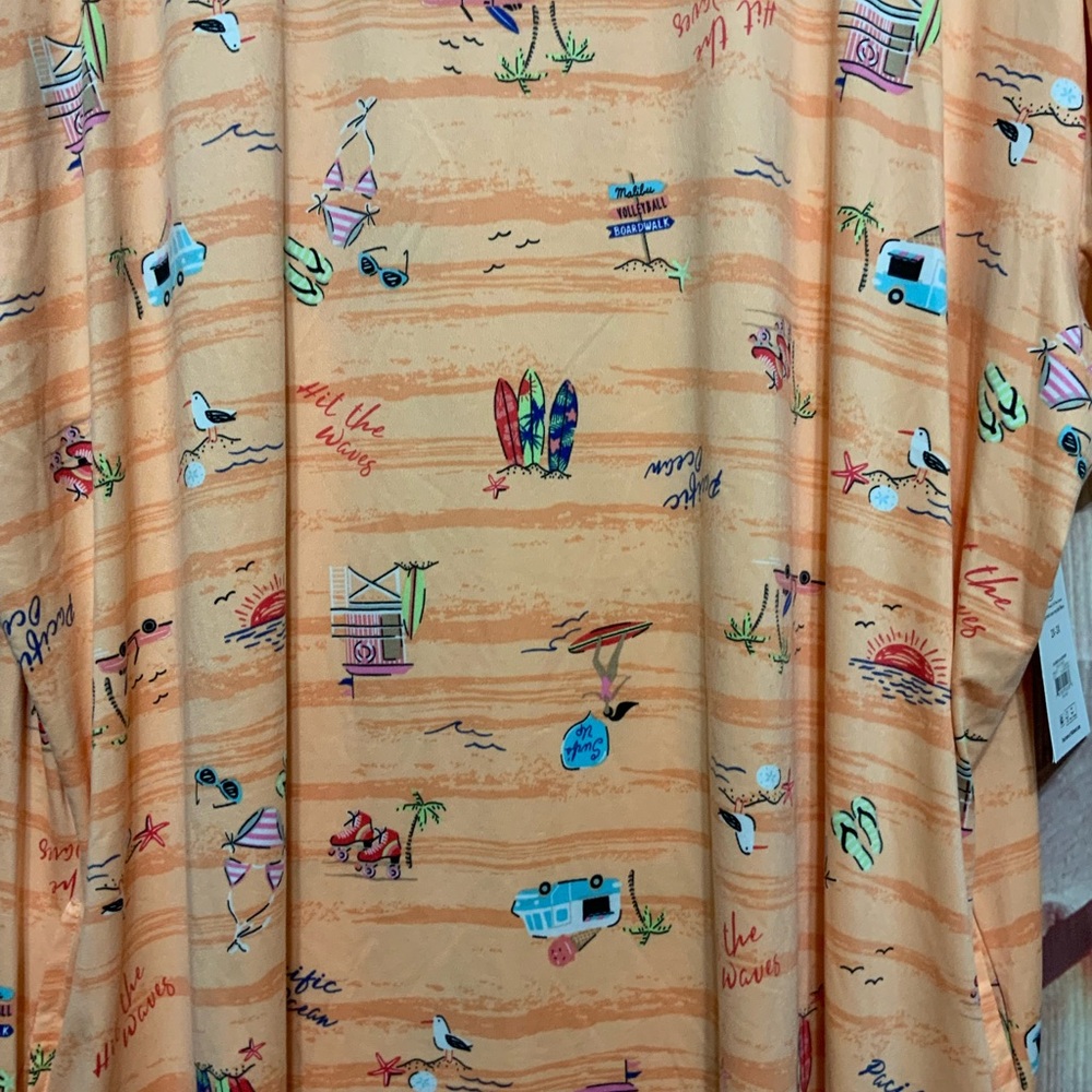 Cute Beach scene Cover up/ Night Shirt, w/pockets Nwt sz 2x-3x. Soft. long - Picture 3 of 7